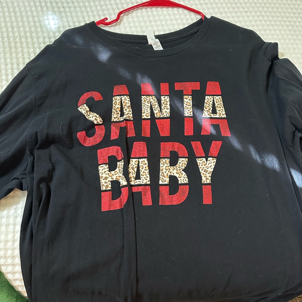 Santa Baby Black Womens Shirt